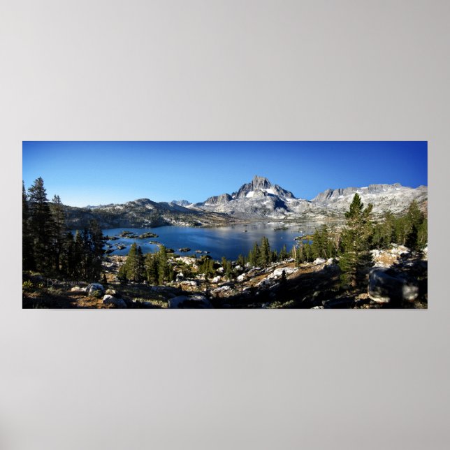 Banner Peak Thousand Island Sjö John Muir Trail Poster (Framsidan)