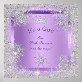 Banner Princess Baby Shower Lilac Lila Poster