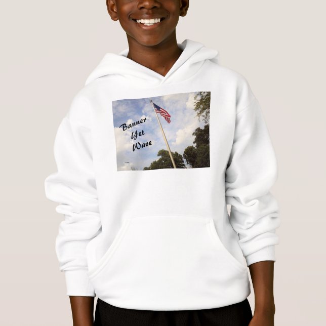 BANNER YET WAVE AMERICAN FLAGGA T SHIRT (Framsida)