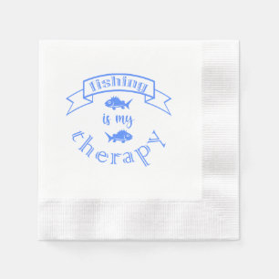 Bannerband Citat Fiske är min terapi Pappersservett