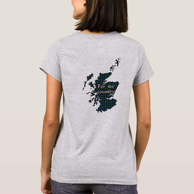 Bannerman klanmärke och tartan för kvinnor t-shirt (Baksida)