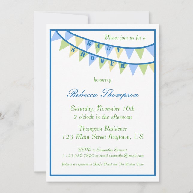 Banners Baby Shower-inbjudan Inbjudningar (Framsida)