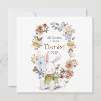 Banny Rabet new born Greeting cards Spara Datumet