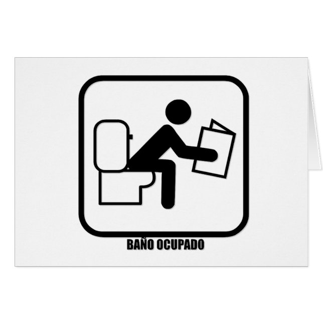Baño Ocupado Hälsningskort (Framsidan Horizontal)