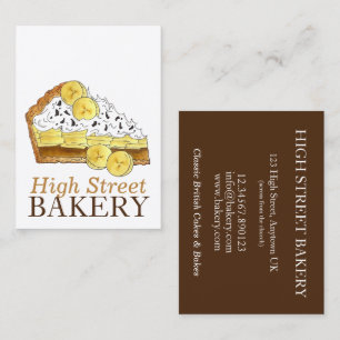 Banoffee Banana Toffee Paj Slice UK British Bakery Visitkort