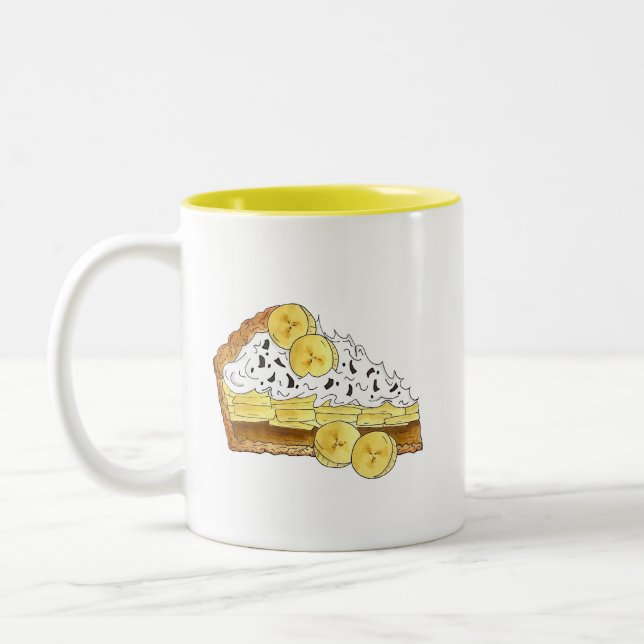 Banoffee Banana Toffee Paj Slice UK Två-Tonad Mugg (Vänster)