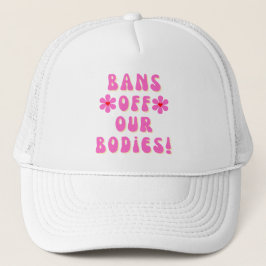 Bans Off Our Bodies Retro Rosa Typografi Keps