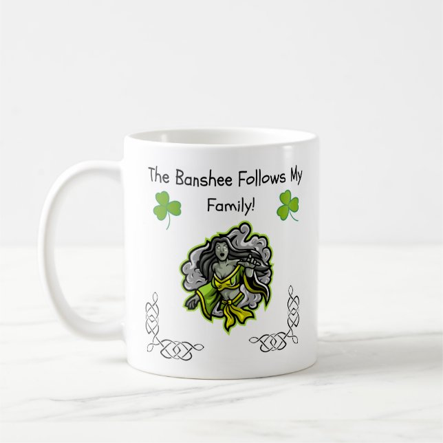 Banshee följer min familj! Irish Folklore Mugg (Vänster)