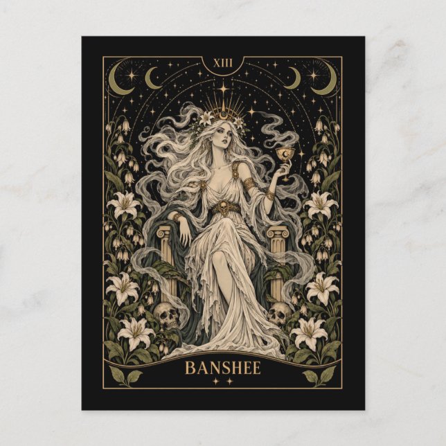 Banshee, Starlit Tarot Konst Vykort (Framsida)
