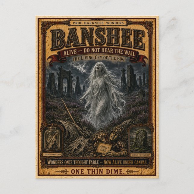 Banshee, Vintage Circus Monster Vykort (Framsida)