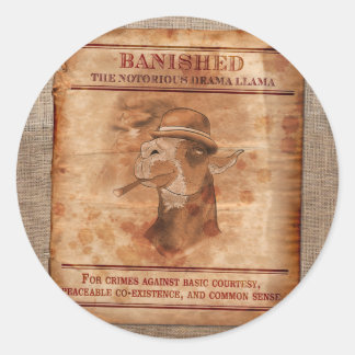 Banska Drama Llamas - 3-tums Stickers Runt Klistermärke