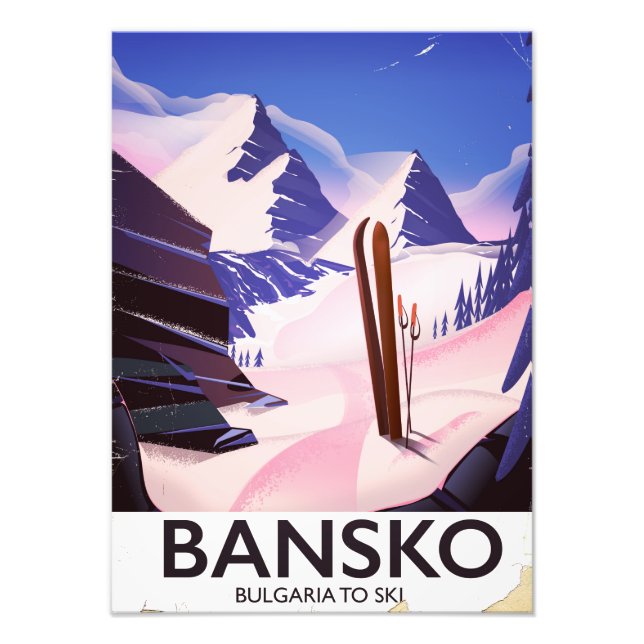 Bansko Bulgarien Att Ski Fototryck (Framsidan)