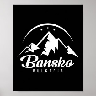 Bansko Bulgarien Ski Resort Skiing Snowboarding Poster