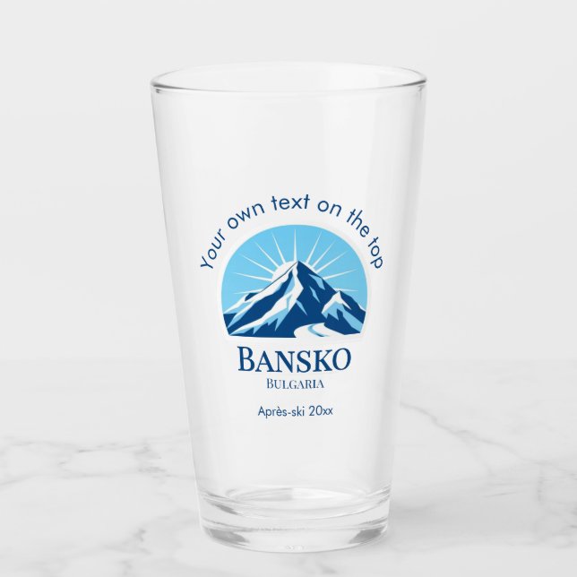 Bansko Bulgariska skidresortöl Glaskopp (Framsida)