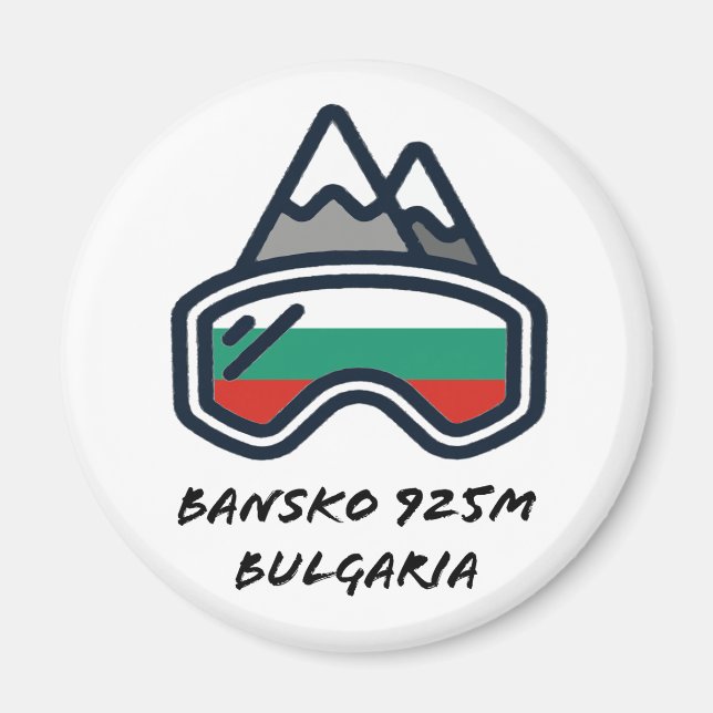 Bansko Ski Snowboard Resort Magnet (Framsidan)