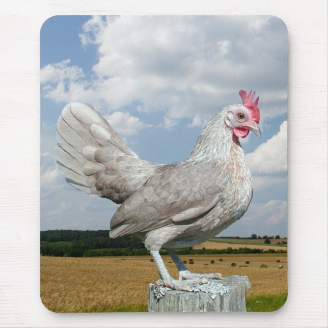 Bantam Hen om Fence Post Mousepad Musmatta (Framsidan)