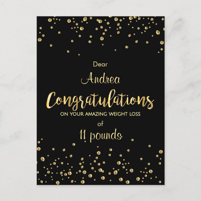 Bantningsklubbens framgångsrika viktminscningscert vykort (Framsida)