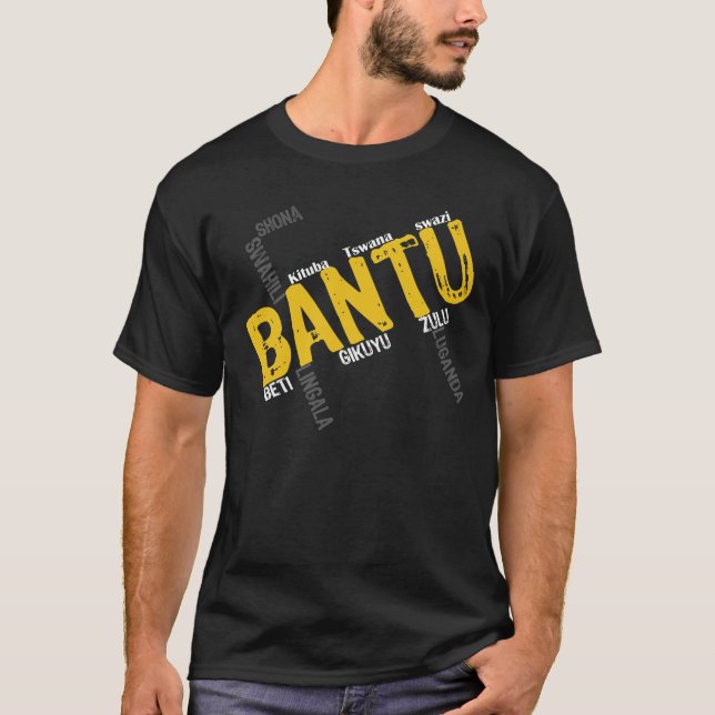 Bantu-Svart stamgäst T-shirt (Framsida)