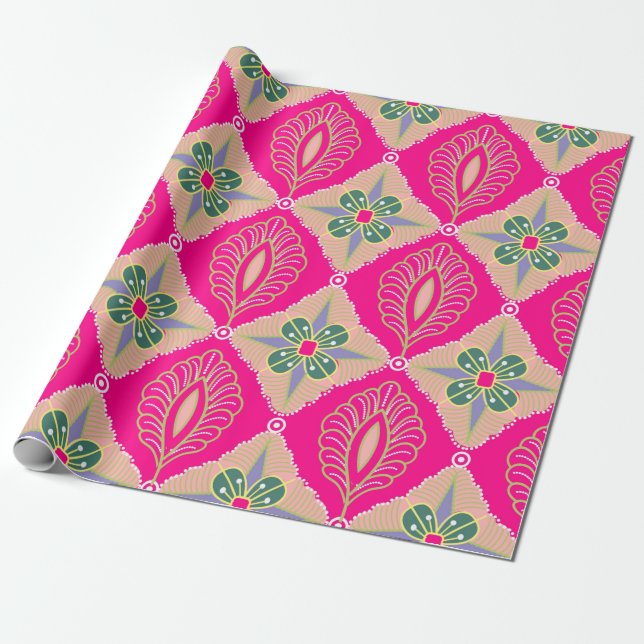 bantul batik i olika färg, Batik är en teknik Presentpapper (Utrullad)
