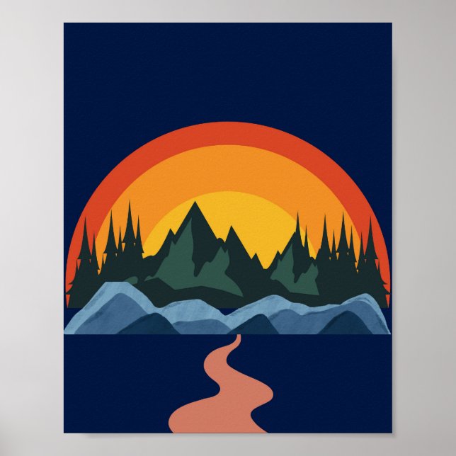 Banväg till Horisont Bild Ledge Poster (Framsidan)