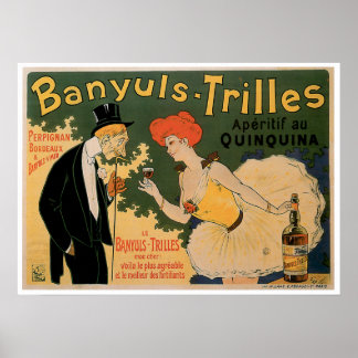 Banyuls Trilles Vintage Vin Drink Ad Art Poster