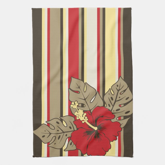 Banzai Beach Hawaiian Hibiscus Kitchen Towel Kökshandduk (Vertikal)