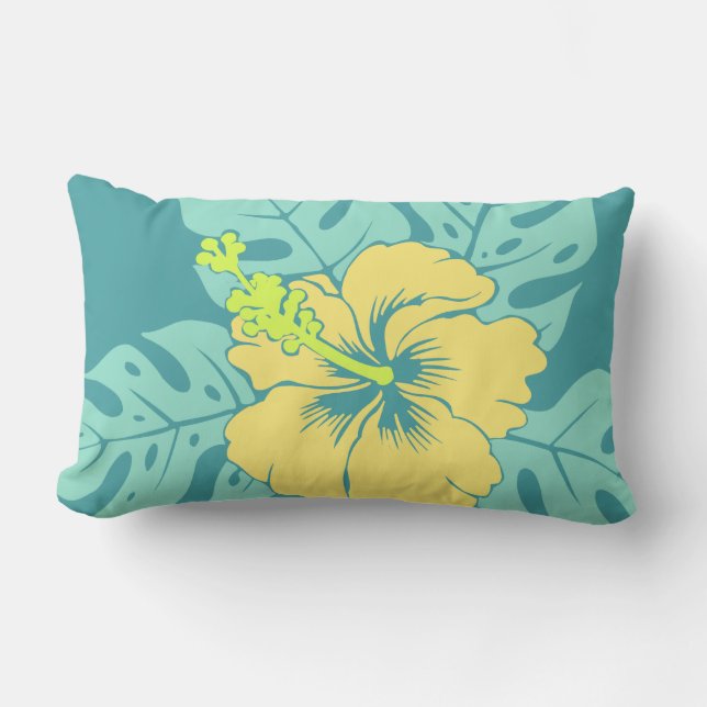 Banzai Beach Hawaiian Hibiscus Lumbar Pillows Lumbarkudde (Framsida)