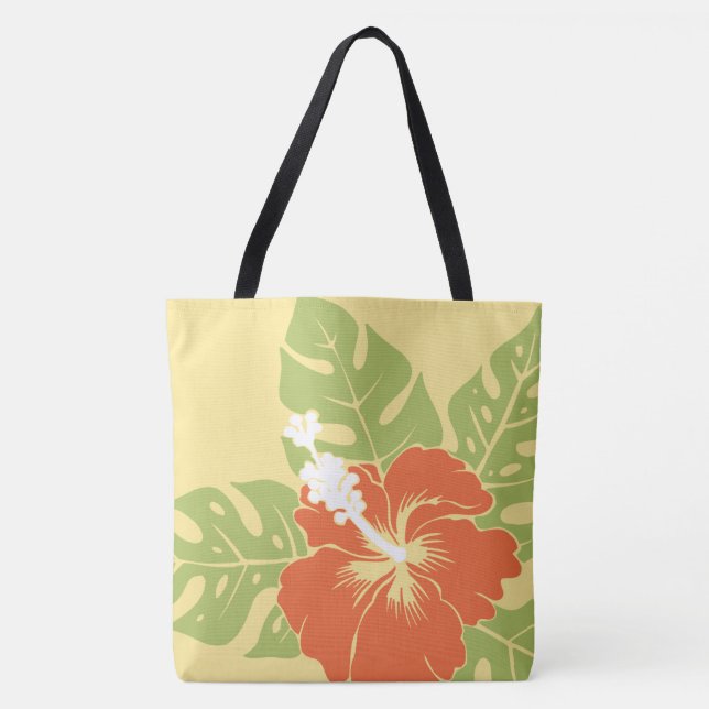 Banzai Beach Hawaiian Hibiscus Reversible BeachBag Tygkasse (Framsida)