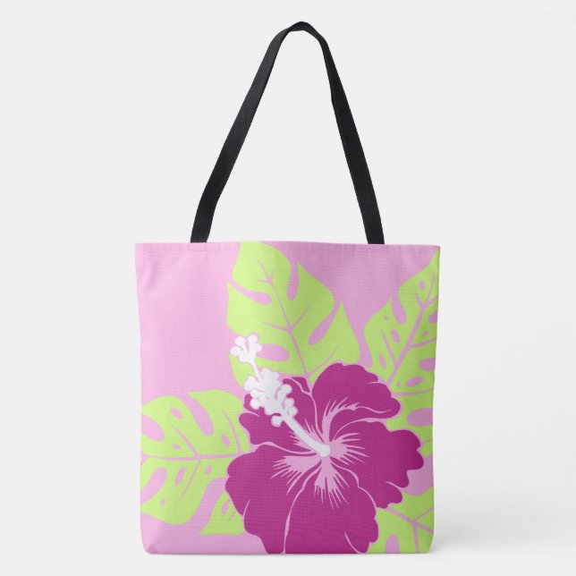 Banzai Beach Hawaiian Hibiscus Reversible BeachBag Tygkasse (Framsida)