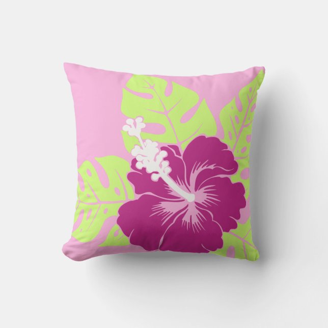 Banzai Beach Hawaiian Hibiscus Square Pillows Kudde (Framsida)