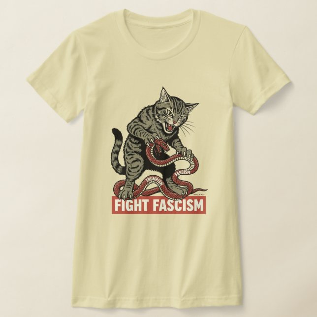 Banzai Kat Bekämpa Fascism  T Shirt (Laydown)