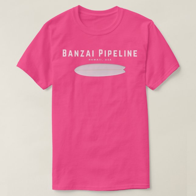 Banzai Pipeline Hawaii Surfa Enkla världsstränder T Shirt (Design framsida)