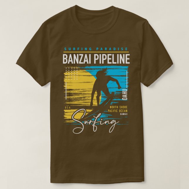 Banzai Pipeline North Shore Hawaii Surfing Surfa H T Shirt (Design framsida)