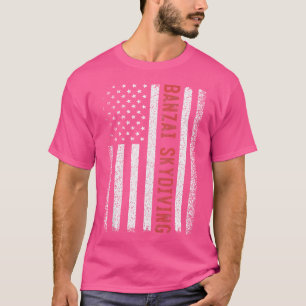 Banzai Skydiving American Flagga 4:e juli T Shirt