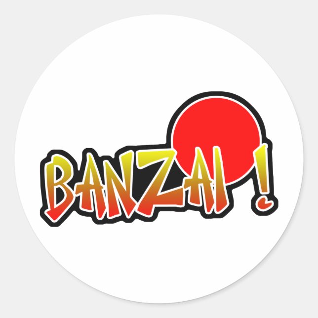 Banzai Sticker Runt Klistermärke (Framsida)