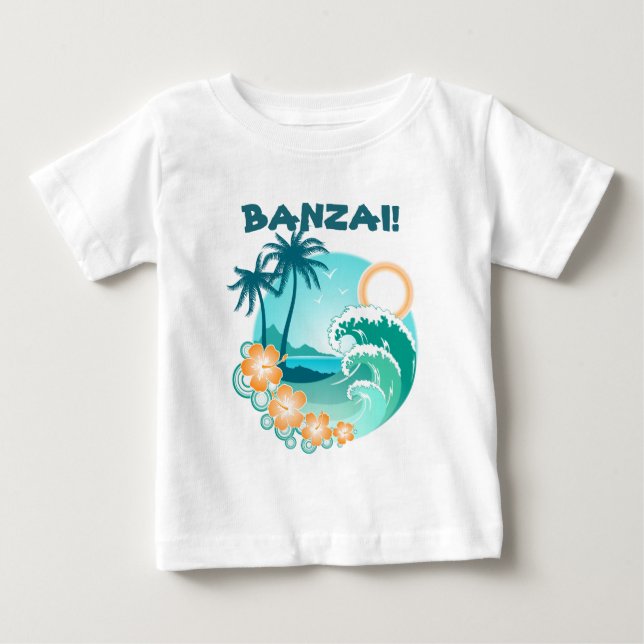 Banzai Surfing T Shirt (Framsida)