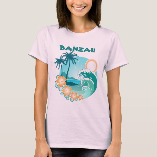 Banzai Surfing Tee Shirt (Framsida)