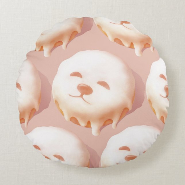 Bao Bao: Det gamla konditoriet & sötsaker konst Rund Kudde (Framsidan)