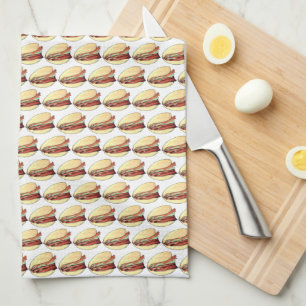 Bao Buns Porkbelly Lotus Bun Chinese Food Print Kökshandduk