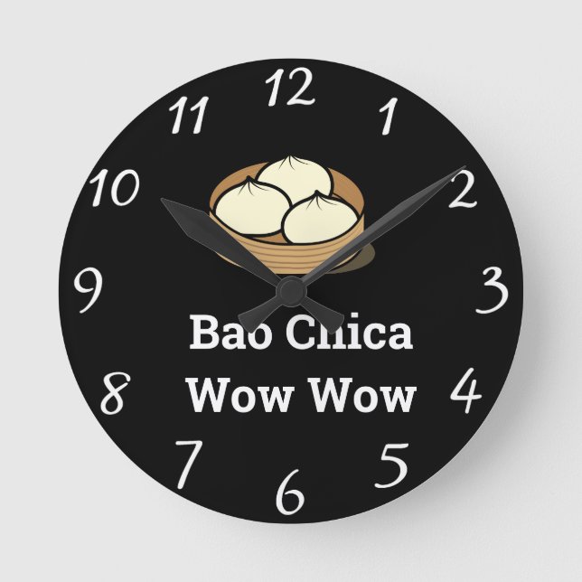 Bao Chica Wow Wow Wall Clock Rund Klocka (Framsida)