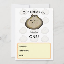 Bao Dumpling Födelsedagsfest Inbjudan