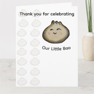 Bao Dumpling Födelsedagsfest Tack Kort