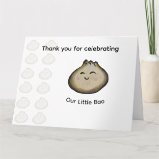 Bao Dumpling Födelsedagsfest Tack Kort
