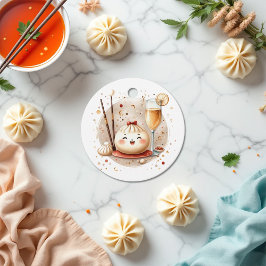 Bao i Oven Theme Little Dumpling Baby Shower Gåvor Etiketter