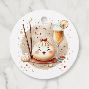 Bao i Ugnstema Liten Dumplings Baby Shower Gåvor Etiketter