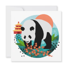 BAO SHI - Panda -platta anteckningskort - detaljer