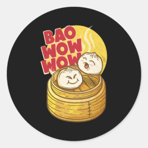 Bao Wow Wow Baozi China Food Dim Sum Asian Steam Runt Klistermärke