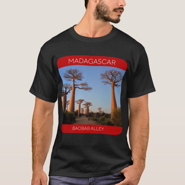 Baobab Alley, Madagascar Travel T-Shirt (Framsida)