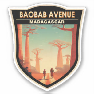 Baobab Avenue Madagascar Travel Badge Klistermärken