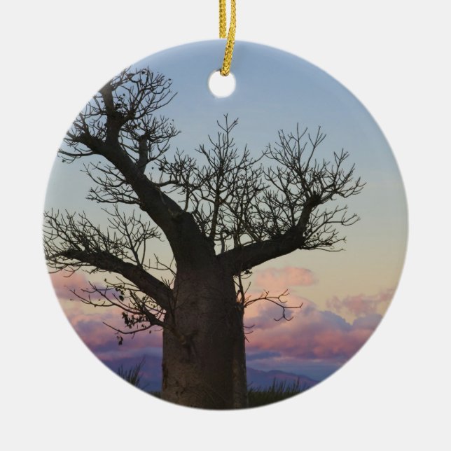 Baobab träd, Berenty, Toliara, Madagaskar Julgransprydnad Keramik (Framsidan)